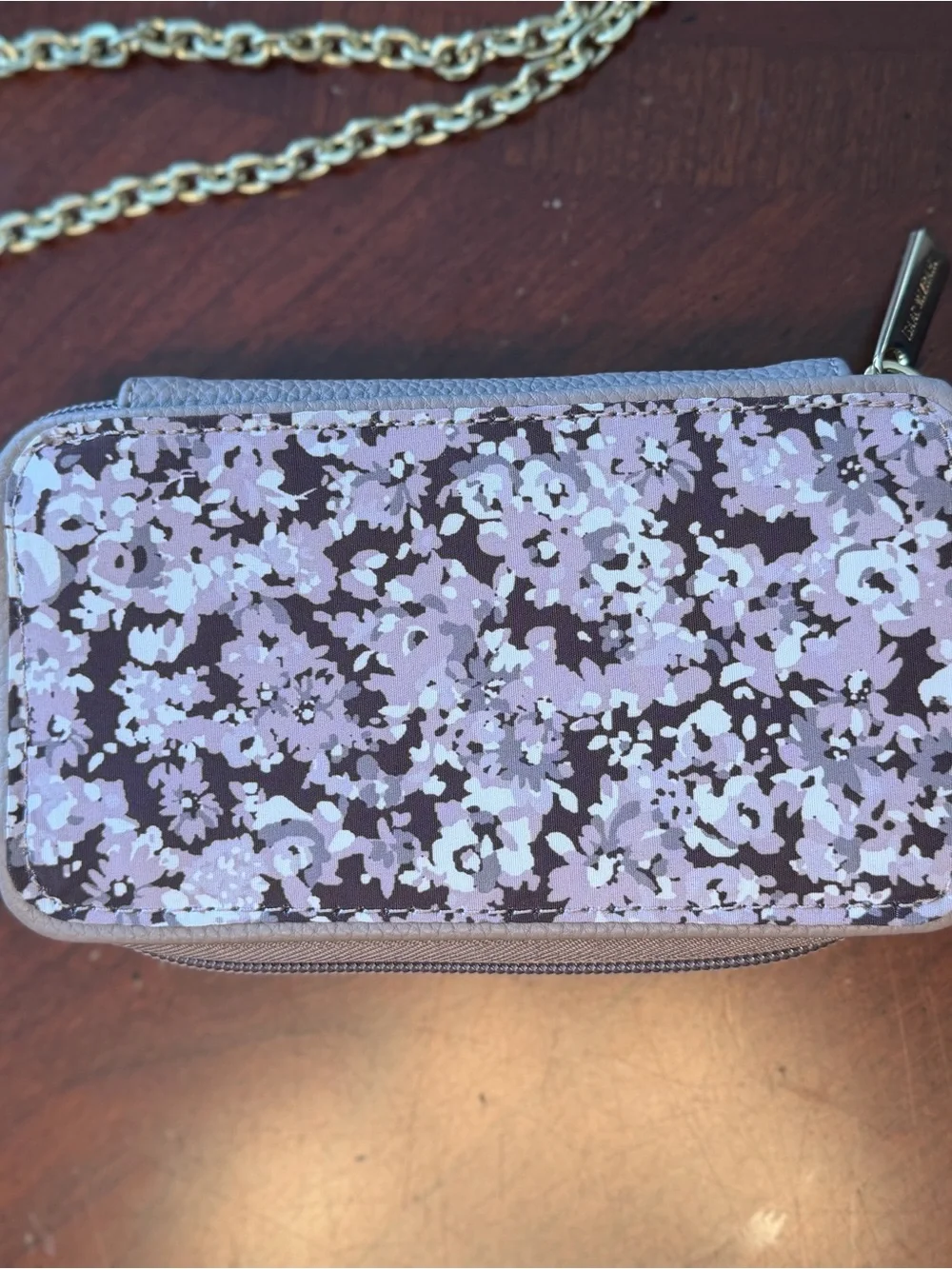 Isaac Mizrahi New York Floral Chain Crossbody Phone Pouch/Wallet